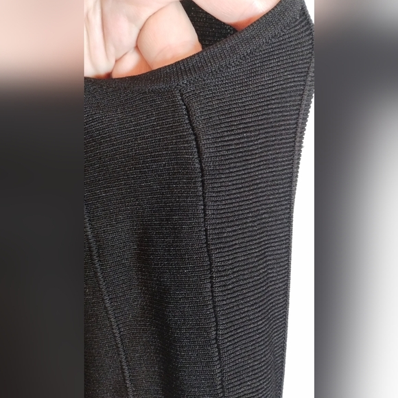 Sandro Midi A-line Black Stretchy Knitted Dress Sz M Excellent Condition - Picture 4 of 14